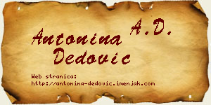 Antonina Dedović vizit kartica
